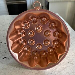 Vintage Copper Jello Mold Fluted Dots